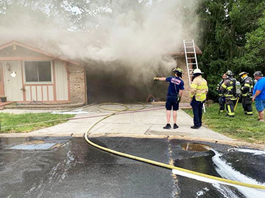This home on Muir Street in Eureka was damaged by fire Monday.